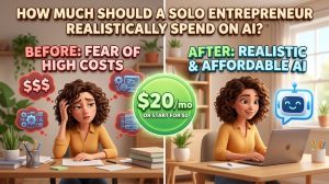 How much money should a solopreneur spend on AI each month?